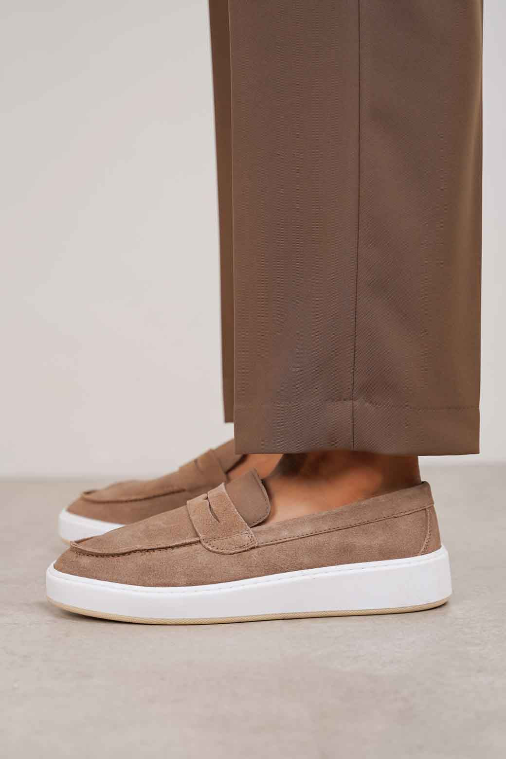 SUEDE PENNY LOAFERS